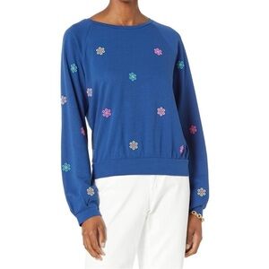 Lilly Pulitzer Landyn Embroidered Floral Lightweight Sweatshirt - Womens Small